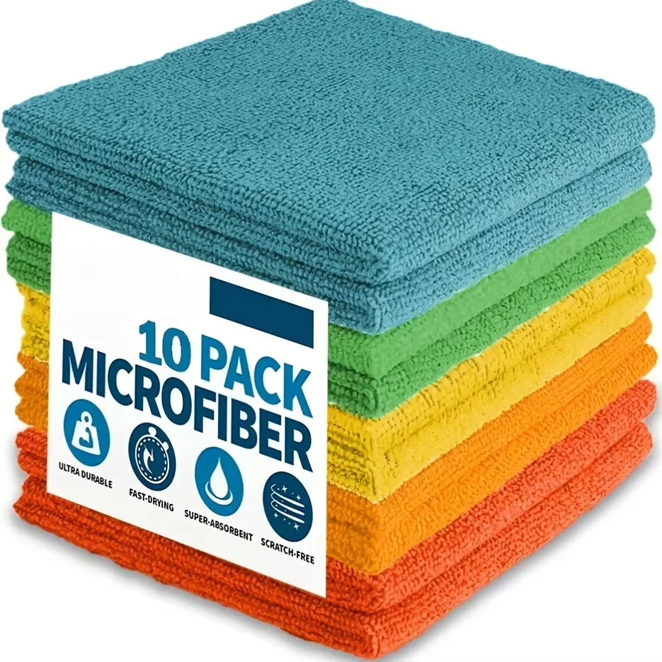 5/10/20pcs Ultra-fine Fiber Stain-removing Light Gray Cleaning Cloth Kitchen Towel