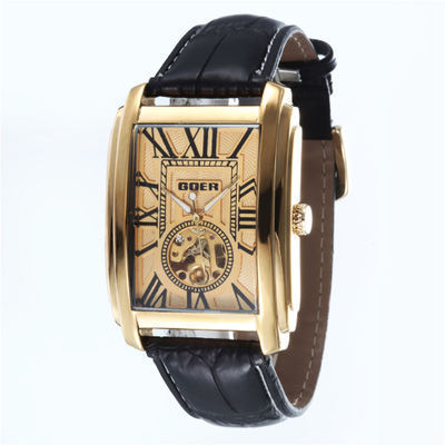 GOER European And American Leisure Square Automatic Men's Hollow Out Watch