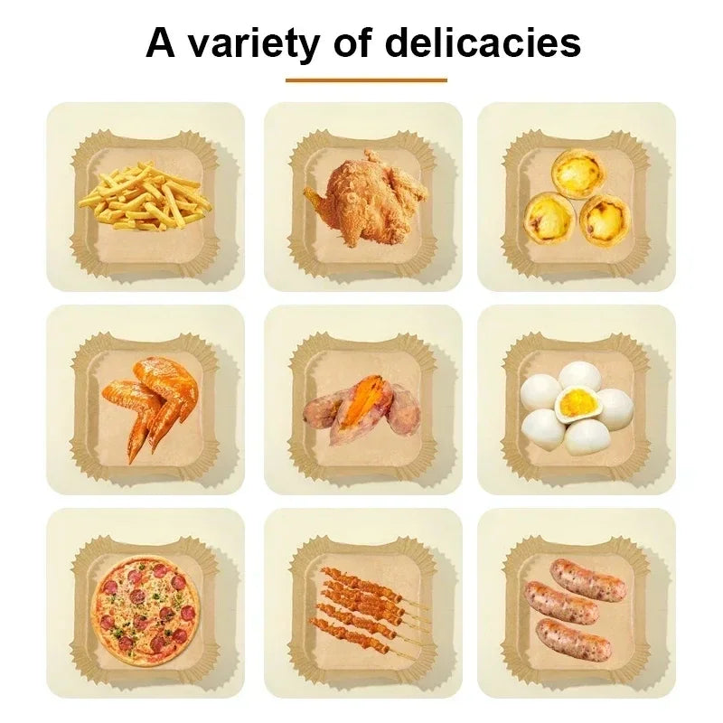 30/50pcs Non-stick Airfryer Baking Mat