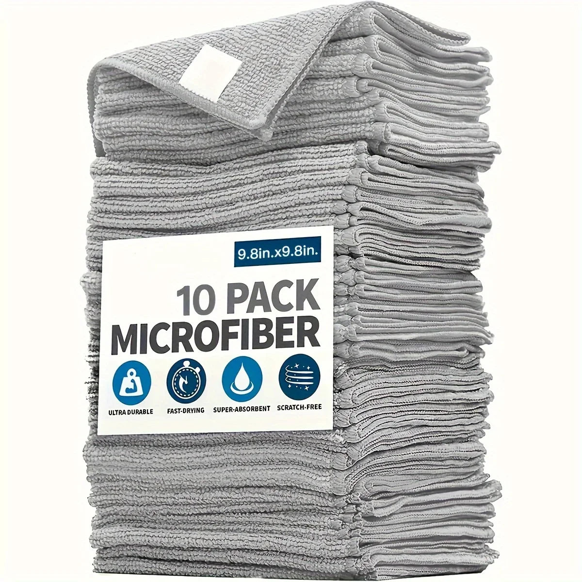 5/10/20pcs Ultra-fine Fiber Stain-removing Light Gray Cleaning Cloth Kitchen Towel