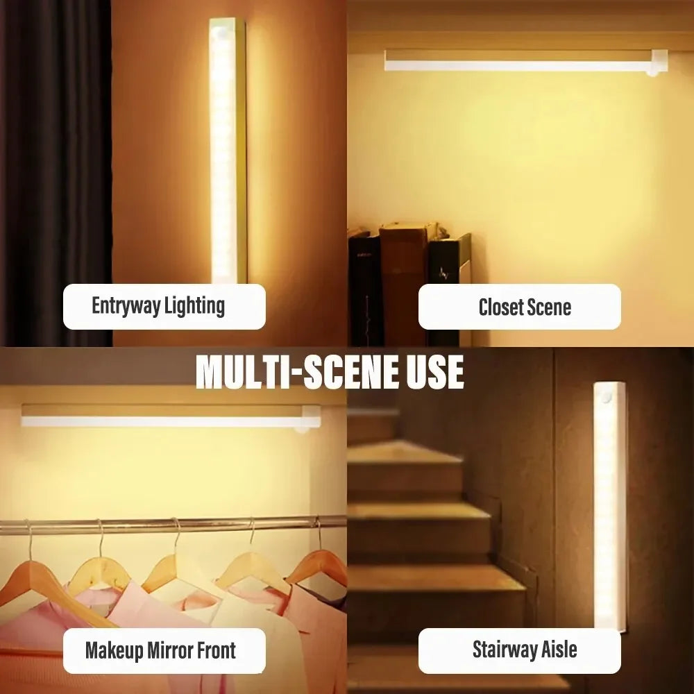 Wireless LED Night Motion Sensor Type C Rechargeable Light