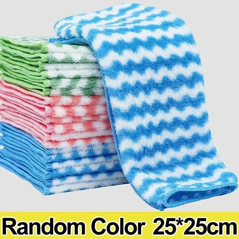 5/10/20pcs Ultra-fine Fiber Stain-removing Light Gray Cleaning Cloth Kitchen Towel