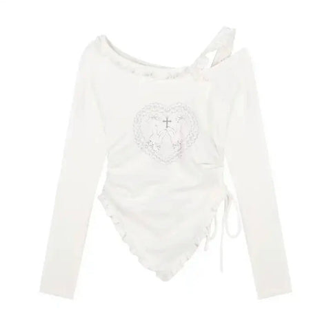 Sweet Cool Hot Girl Style Printed T-shirt Skirt Suit