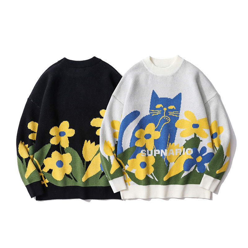 Jacquard Round Neck Sweater