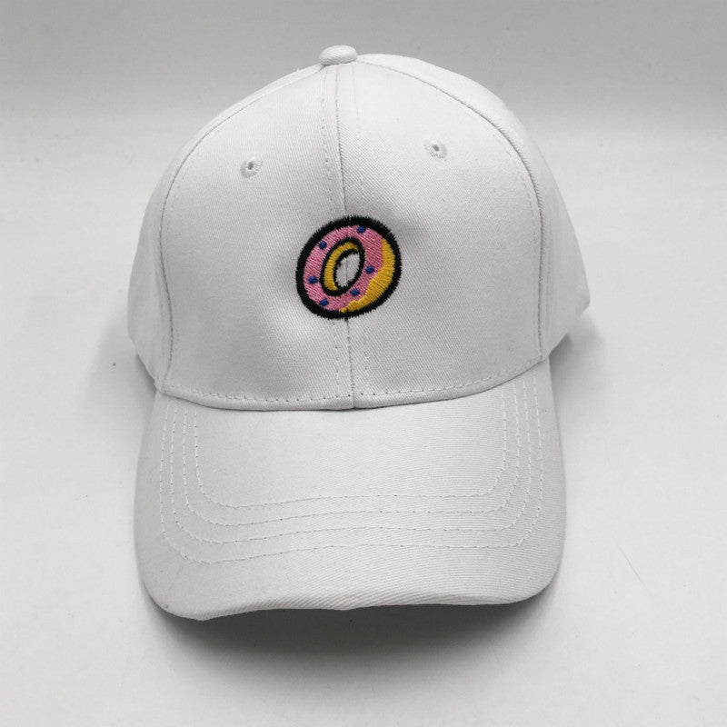 Embroidered doughnut baseball cap