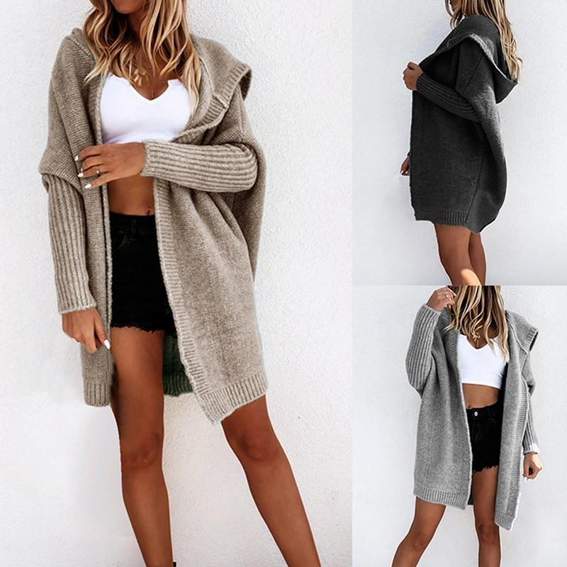 Thick Long Hooded Cardigan