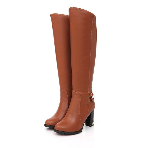 Chunky Heel Over-the-Knee Boots