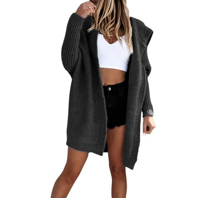 Thick Long Hooded Cardigan
