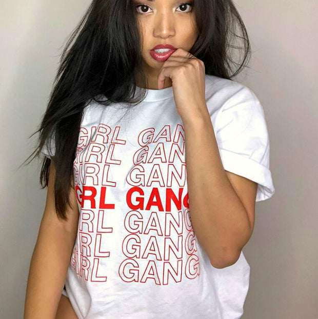 Letter Print Cotton Short Sleeve T-Shirt
