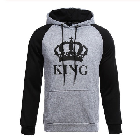Couple Matching Hoodies with King and Queen Crown Print