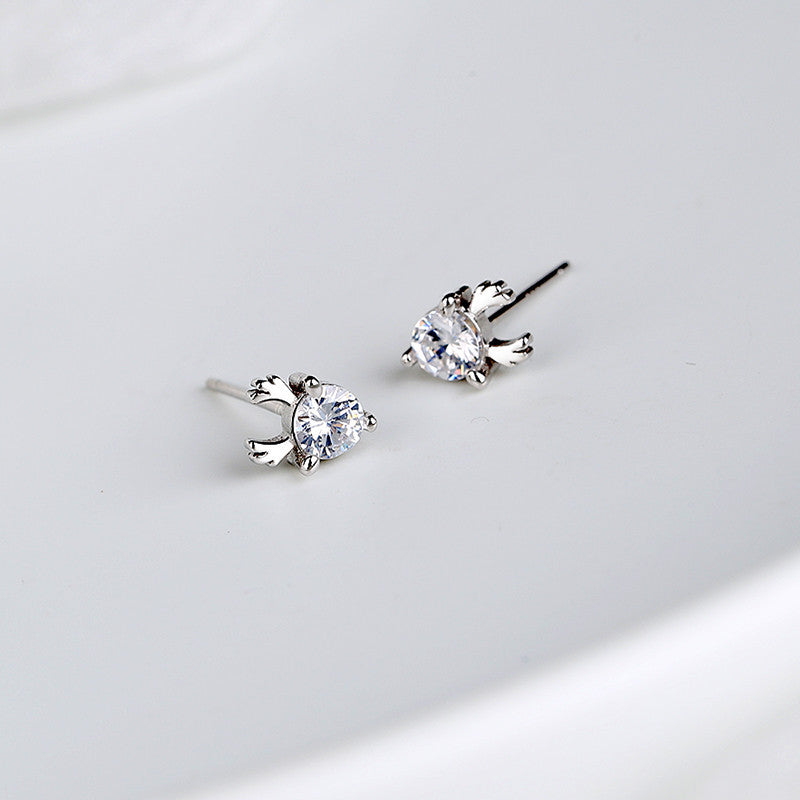 925 Sterling Silver Elk Stud Earrings