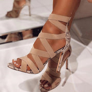 Snake Print High Heel Sandals