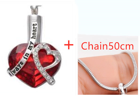 Heart-Shaped Memorial Perfume Bottle Pendant