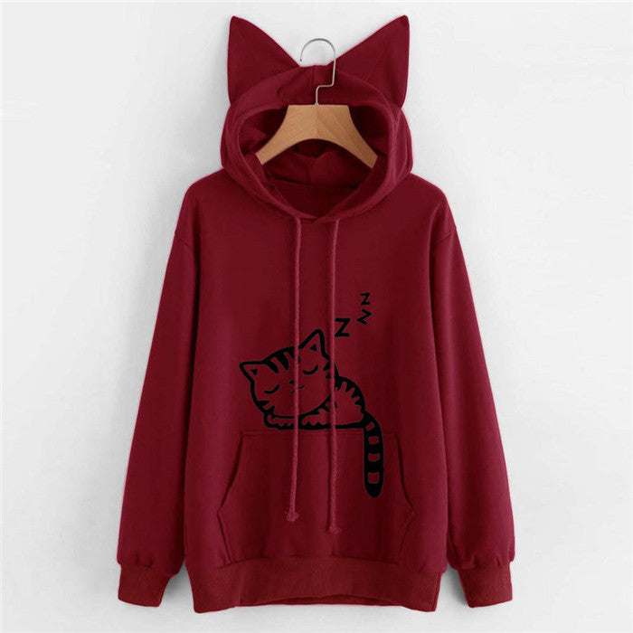 Long Hooded Plus-Velvet Pullover
