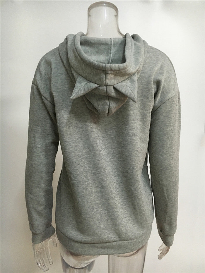 Long Hooded Plus-Velvet Pullover