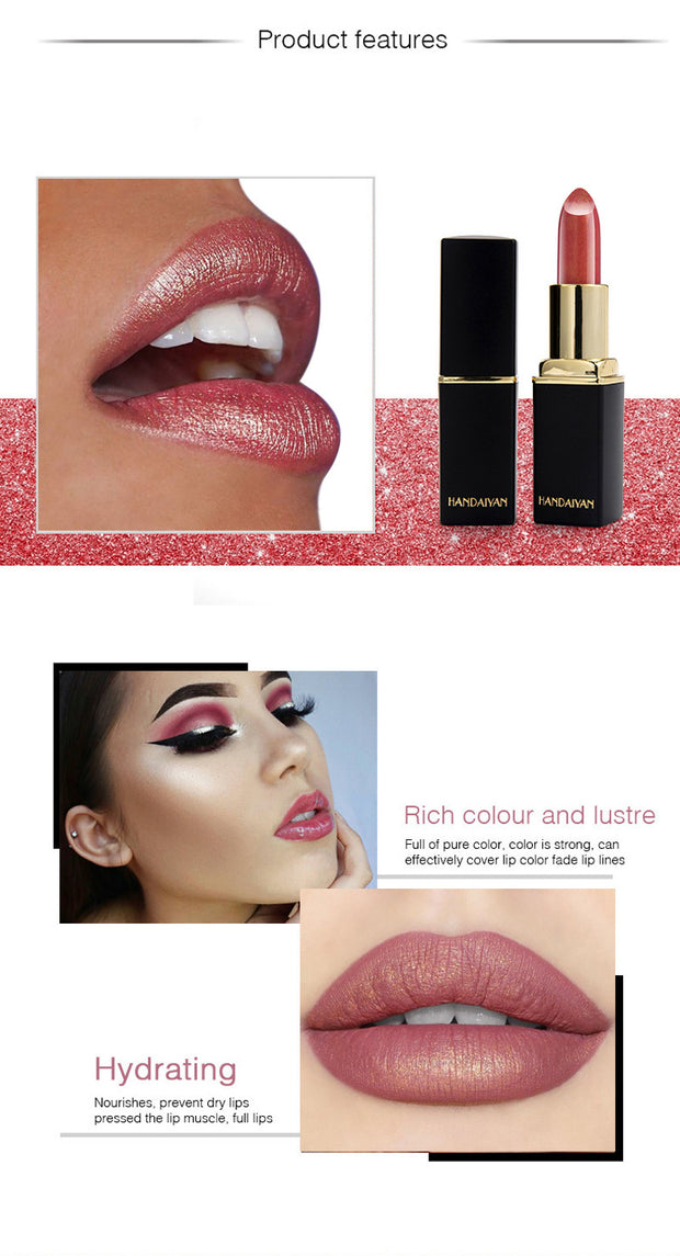 Metallic Pearl Lipstick – Shimmer & Smooth Wear