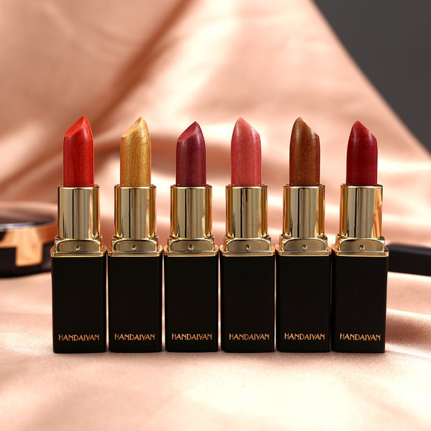 Metallic Pearl Lipstick – Shimmer & Smooth Wear