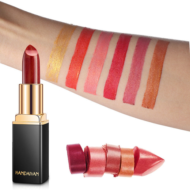 Metallic Pearl Lipstick – Shimmer & Smooth Wear