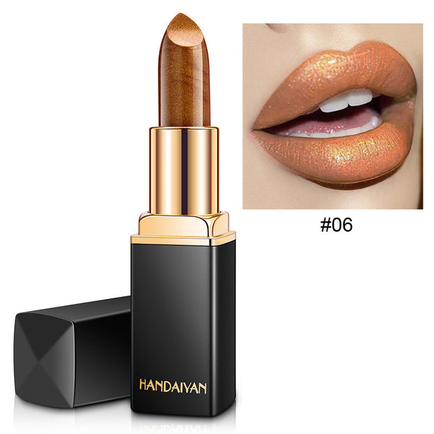 Metallic Pearl Lipstick – Shimmer & Smooth Wear