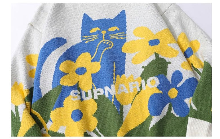 Jacquard Round Neck Sweater