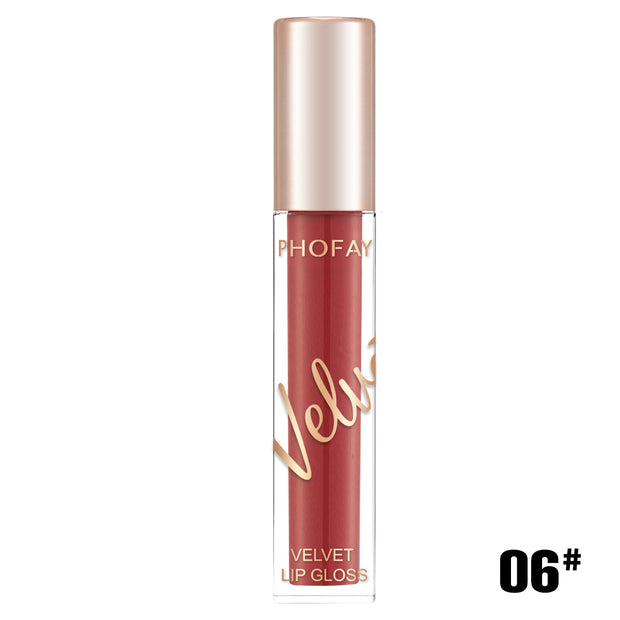 PHOFAY Velvet Lip Gloss – Soft-Matte Glide