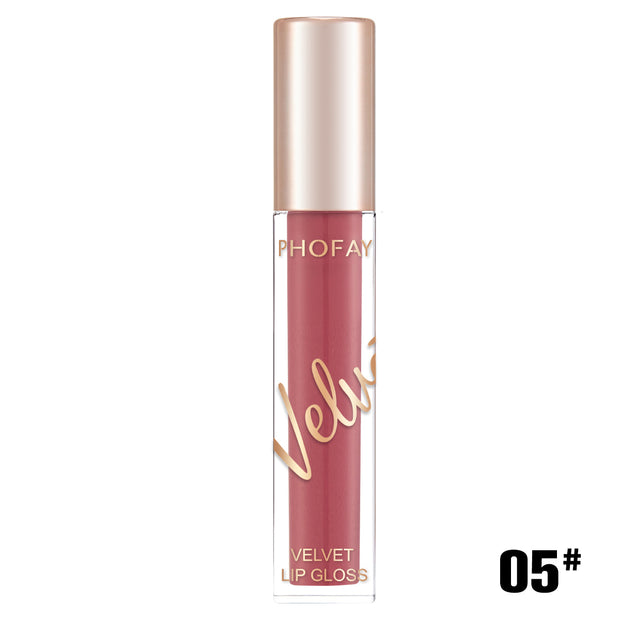 PHOFAY Velvet Lip Gloss – Soft-Matte Glide