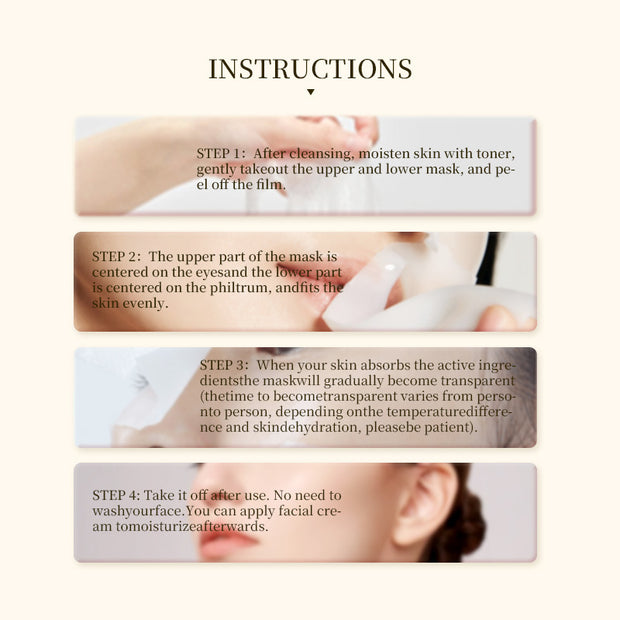 Target wrinkles with lifting hydrogel mask