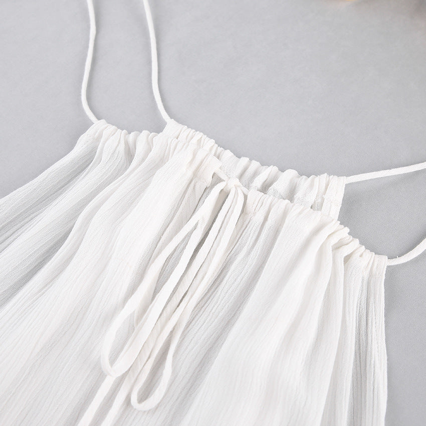 Fall Halter Spaghetti Straps Long Dress Pajamas Women