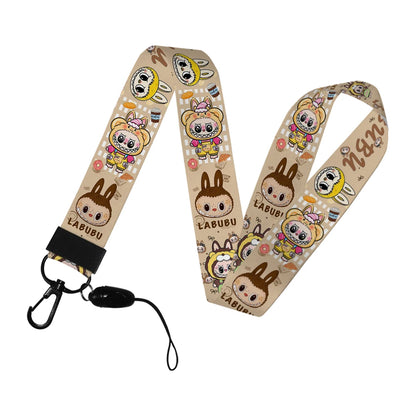 Labubu Phone Rope Cartoon Toy Student Id Card Badge Holder With Neck Strap