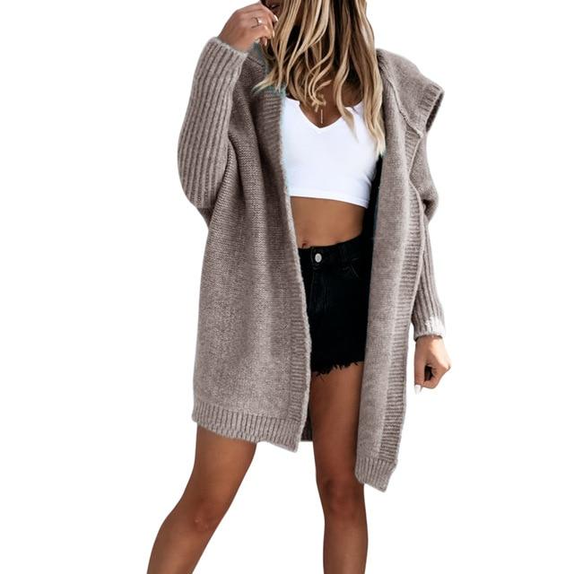 Thick Long Hooded Cardigan