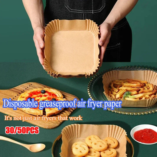 30/50pcs Non-stick Airfryer Baking Mat