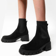 Thick Heel Suede Boots