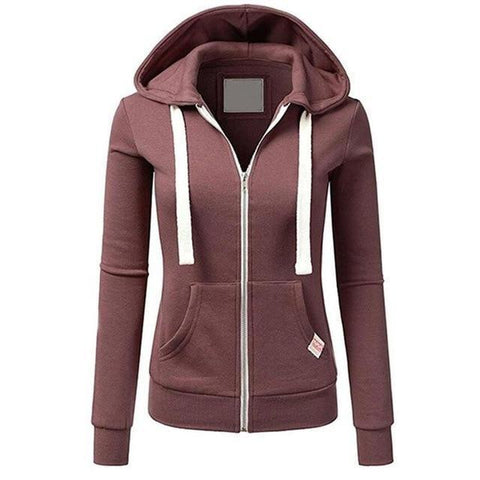 Women’s Slim Fit Zip Up Hoodie with Pockets
