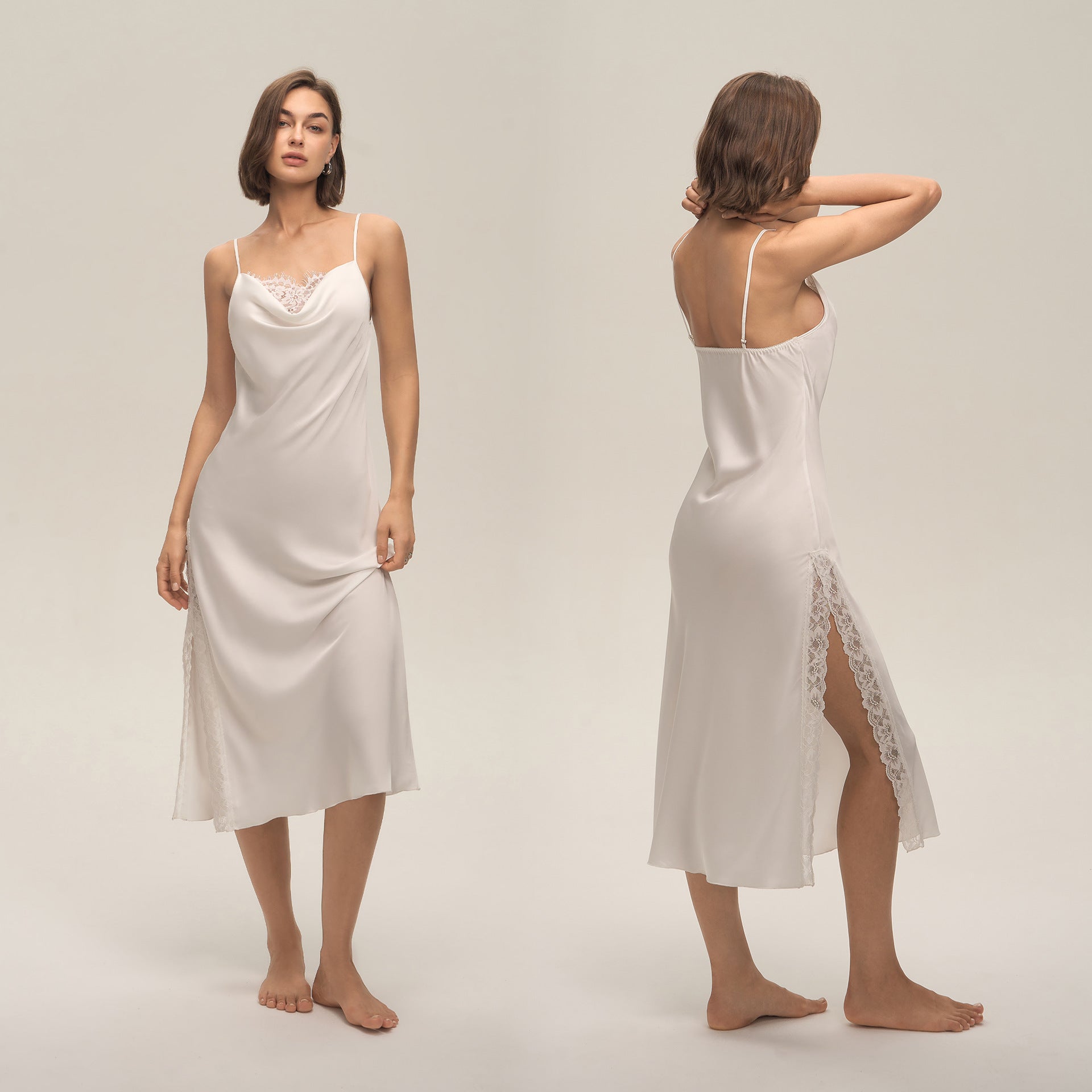 Lace Sexy Solid-Color Slip Dress For Women Loungewear Pajamas