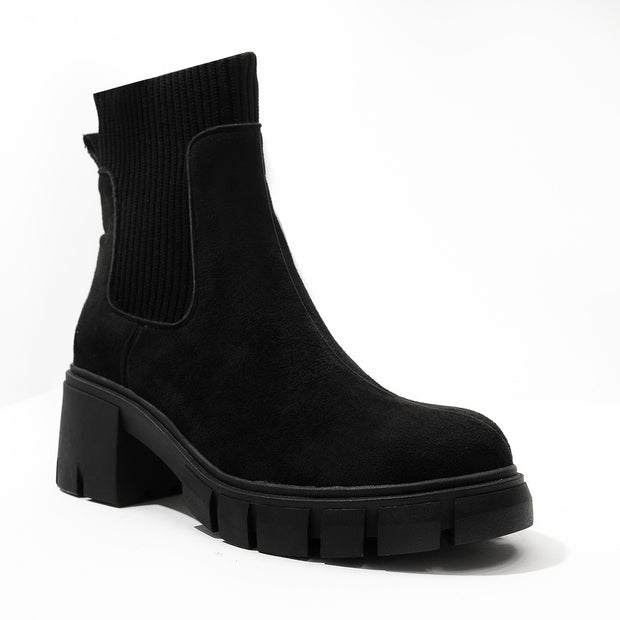 Thick Heel Suede Boots