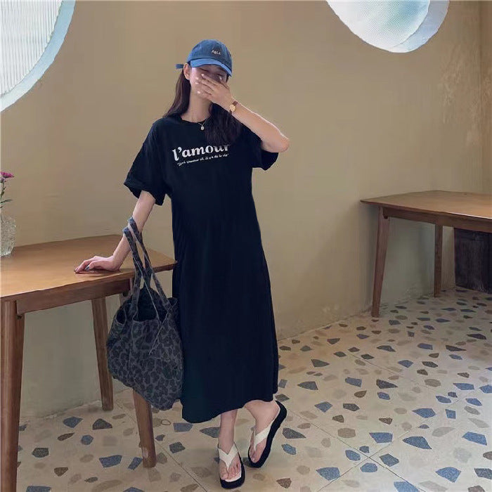Women's Stylish Print Casual Loose Short Sleeve Dress