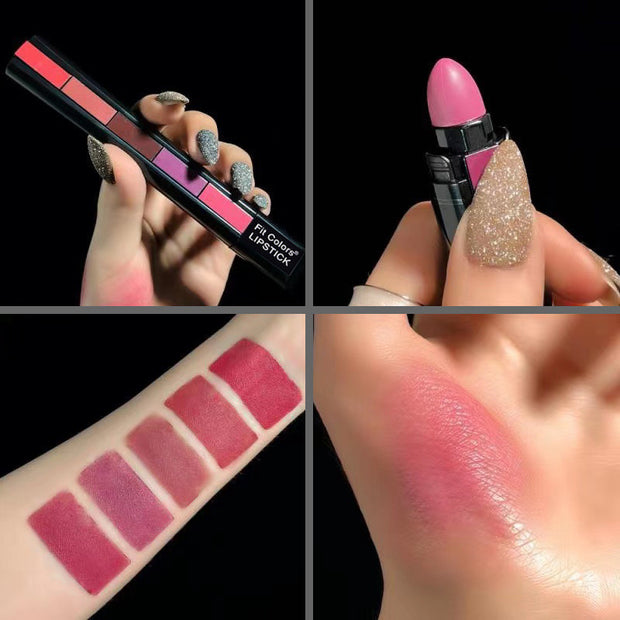 5-Color Matte Lipstick Set – Mix, Match, Layer