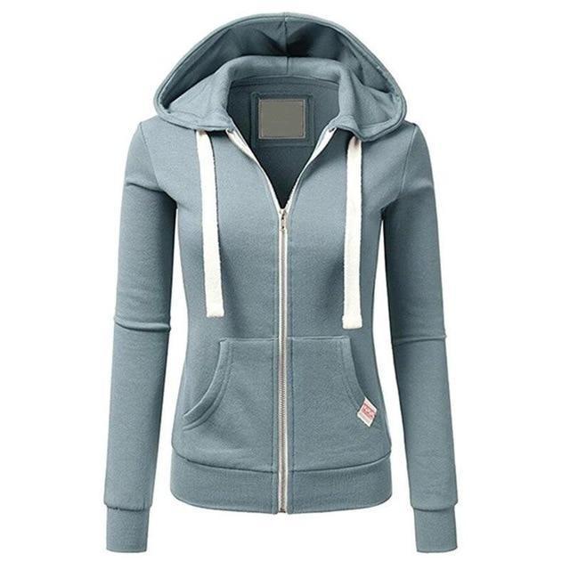 Women’s Slim Fit Zip Up Hoodie with Pockets