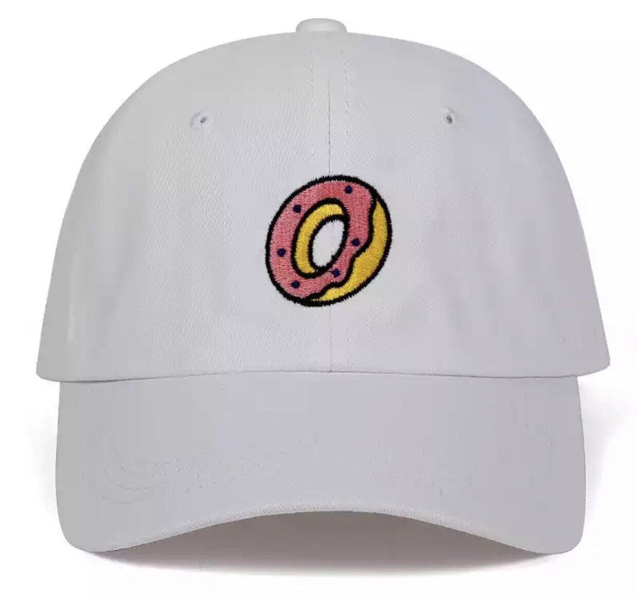Embroidered doughnut baseball cap