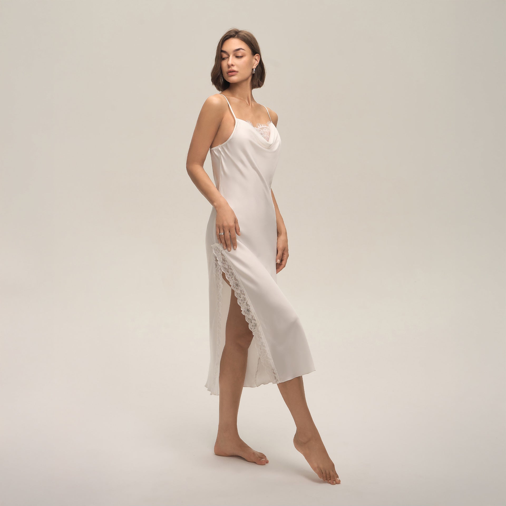 Lace Sexy Solid-Color Slip Dress For Women Loungewear Pajamas