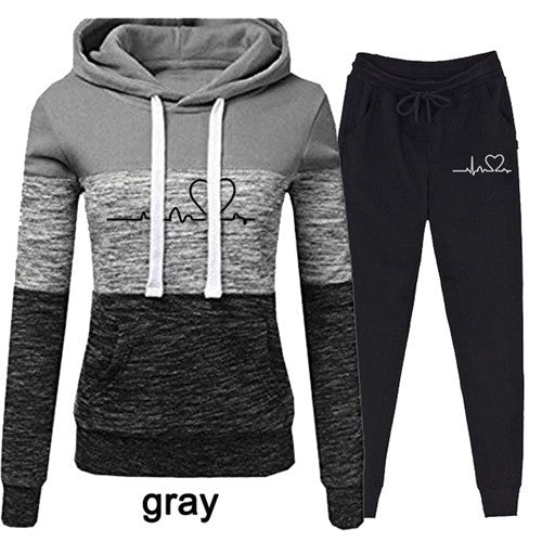 Two-Piece Fleece Hoodie Suit Set