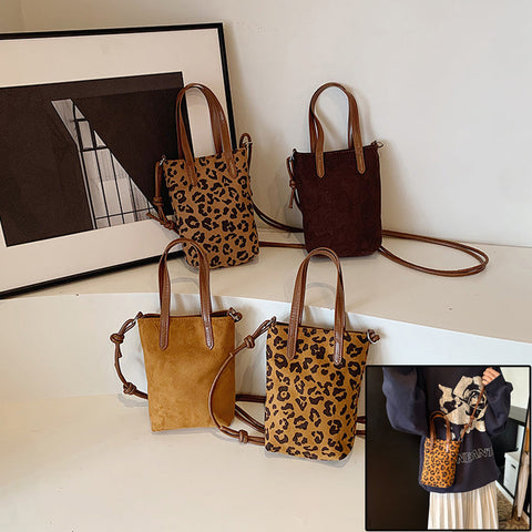 Retro Leopard Print Crossbody Phone Bag