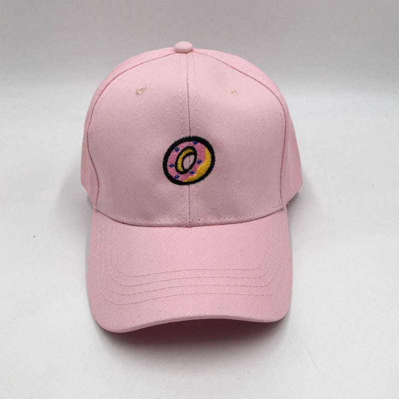 Embroidered doughnut baseball cap
