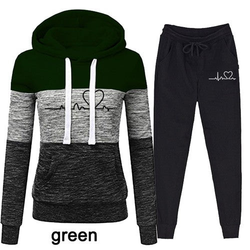 Two-Piece Fleece Hoodie Suit Set