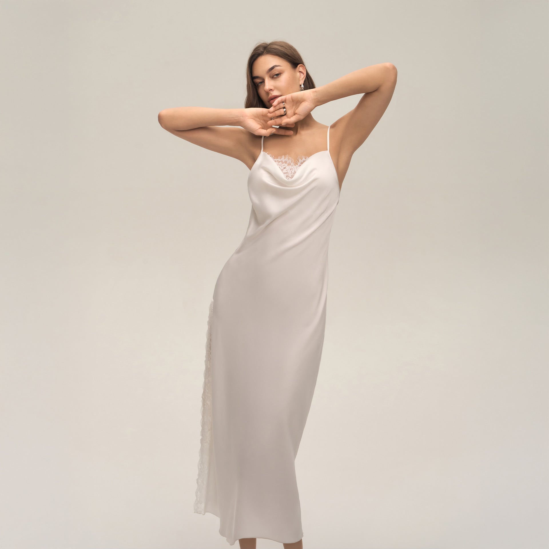 Lace Sexy Solid-Color Slip Dress For Women Loungewear Pajamas