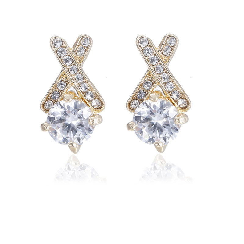 Eight Hearts & Eight Arrows Zircon Necklace & Earrings Set