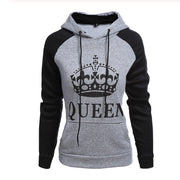 Couple Matching Hoodies with King and Queen Crown Print