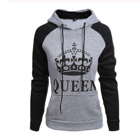 Couple Matching Hoodies with King and Queen Crown Print