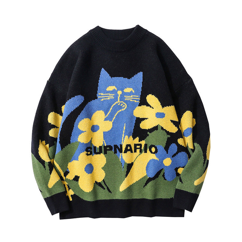 Jacquard Round Neck Sweater