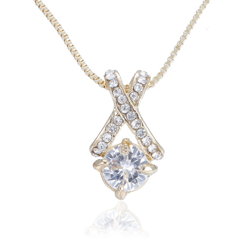 Eight Hearts & Eight Arrows Zircon Necklace & Earrings Set